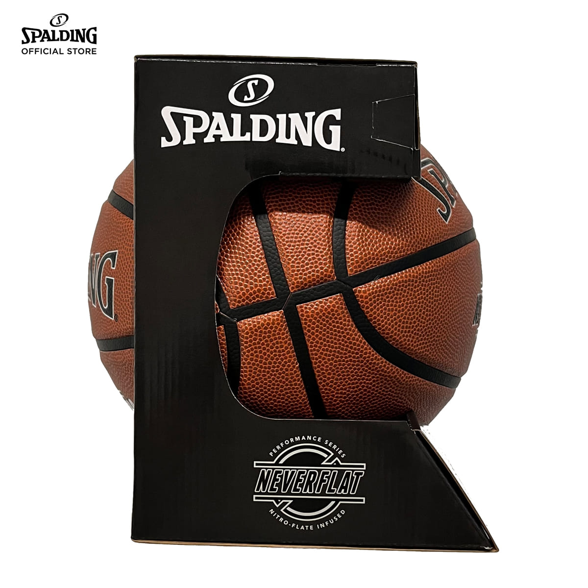 ลูกบาส SPALDING รุ่น NEVERFLAT PRO ลูกบาสเกตบอล หนัง PU, เบอร์ 7, ไม่ต้องเติมลม_3